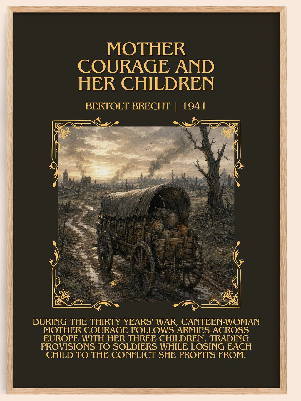Mother Courage and Her Children Minimalist Book Poster by B. Brecht – book poster