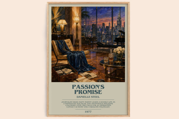 Passion'S Promise bookish book poster by Danielle Steel – framed literary art print