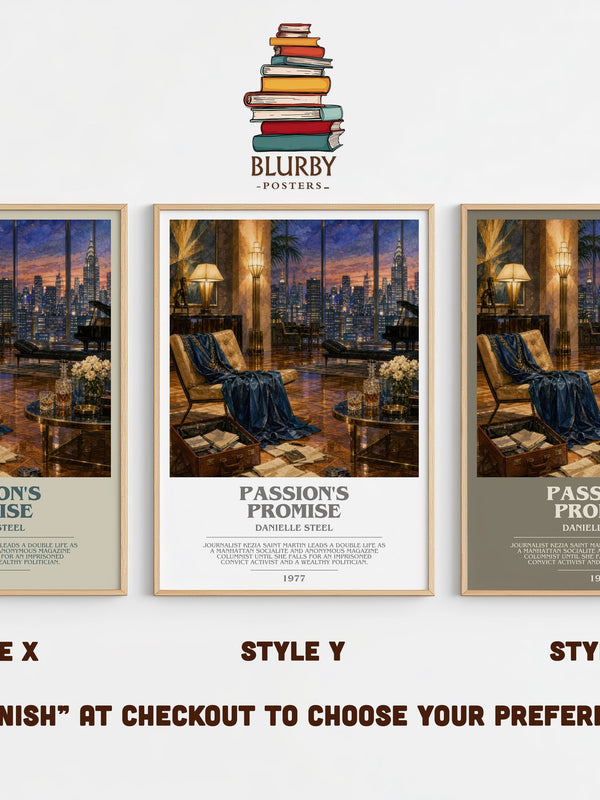 Passion'S Promise bookish print in frame leaning in hallway – romance wall art