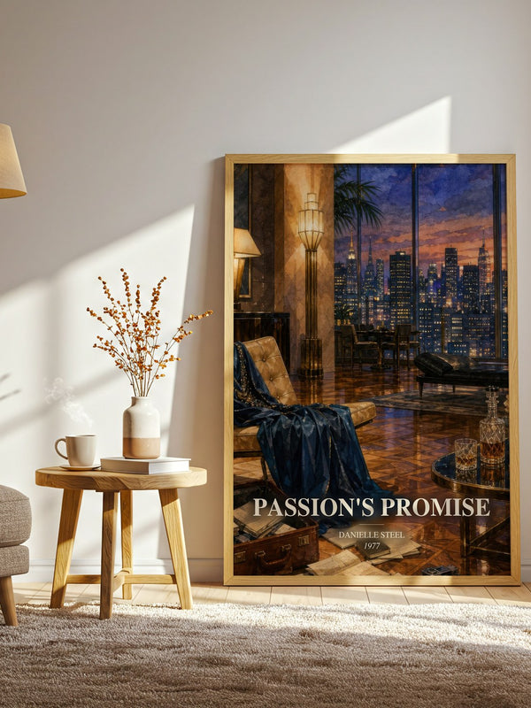 Passion'S Promise watercolour print in frame leaning in hallway – romance wall art