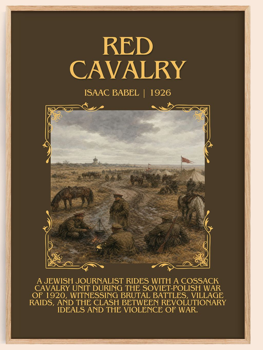 Red Cavalry Minimalist Book Poster by Isaac Babel – book poster