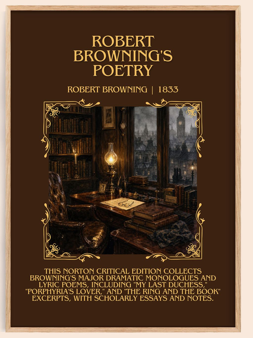 Robert Browning's Poetry Minimalist Book Poster by Robert Browning – book poster