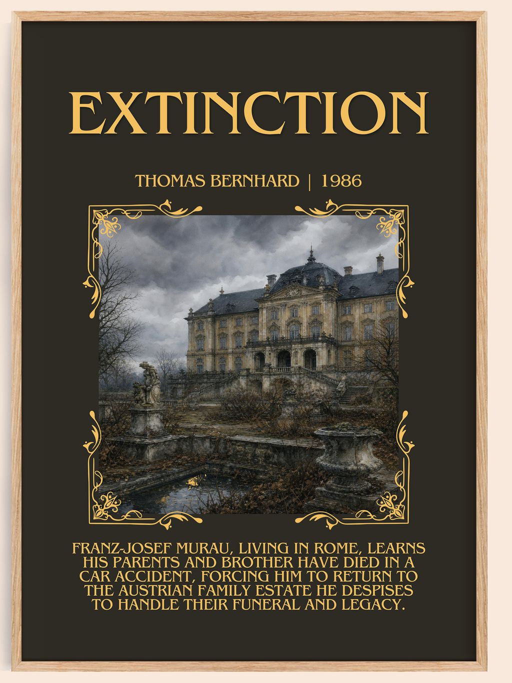 Extinction Minimalist Book Poster by Thomas Bernhard – book poster