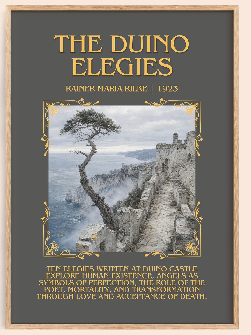 The Duino Elegies Minimalist Book Poster by Rainer Maria Rilke – book poster