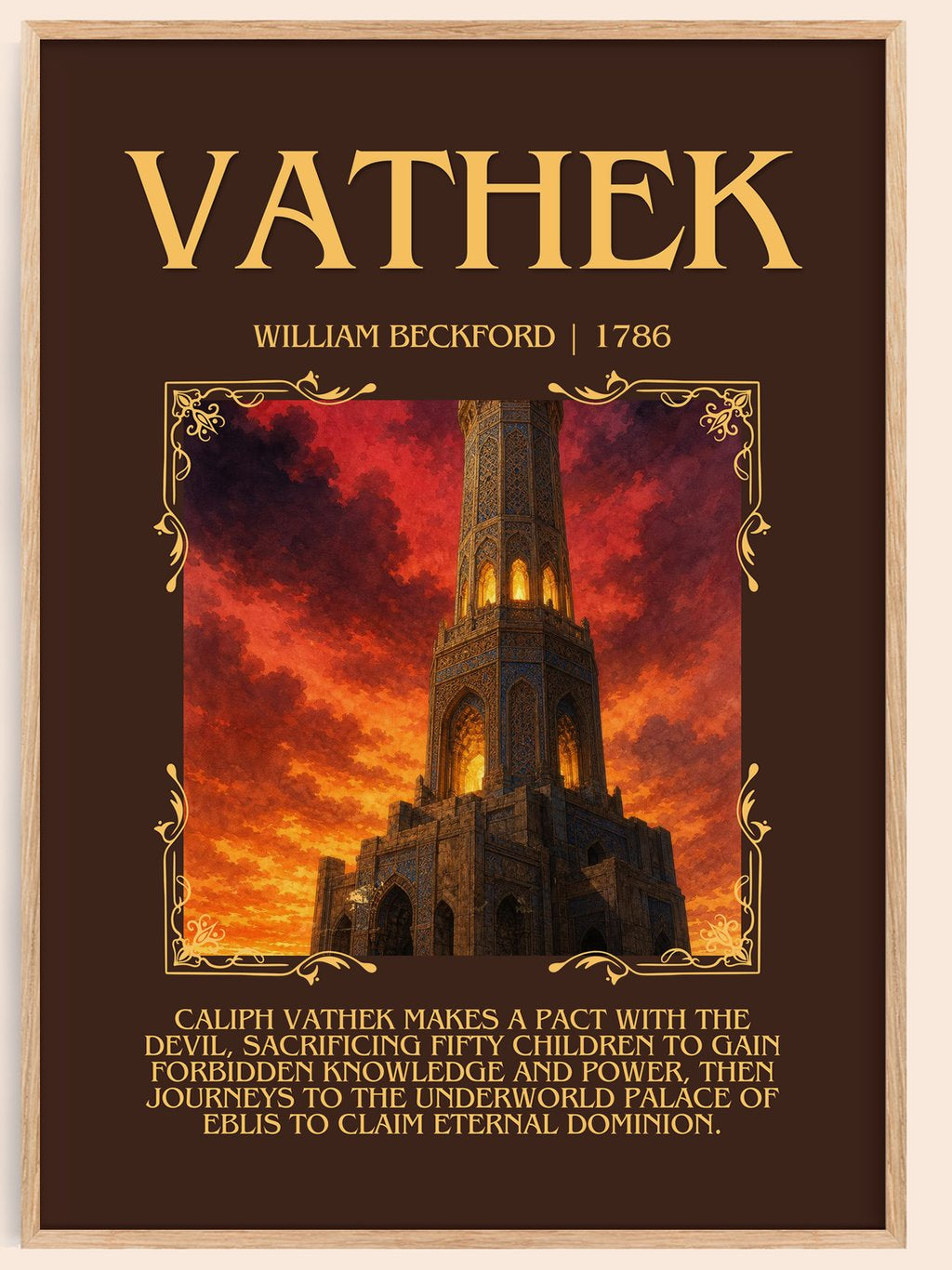 Vathek Minimalist Book Poster by William Beckford – book poster