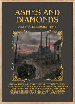 Ashes and Diamonds Minimalist Book Poster by Jerzy Andrzejewski