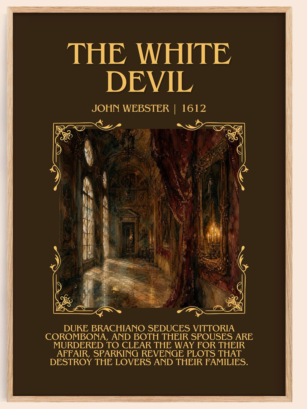 The White Devil Minimalist Book Poster by John Webster – book poster