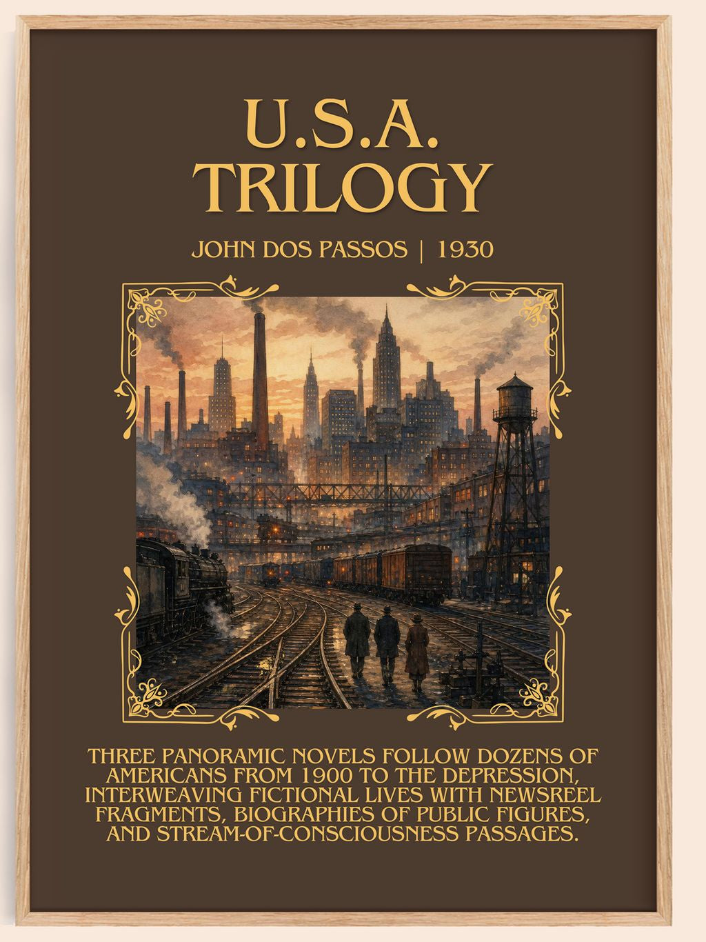 U.S.A. Trilogy Minimalist Book Poster by John Dos Passos – book poster