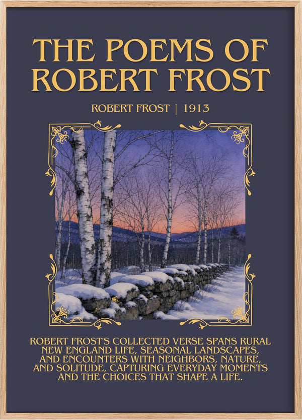 The Poems of Robert Frost Minimalist Book Poster by Robert Frost