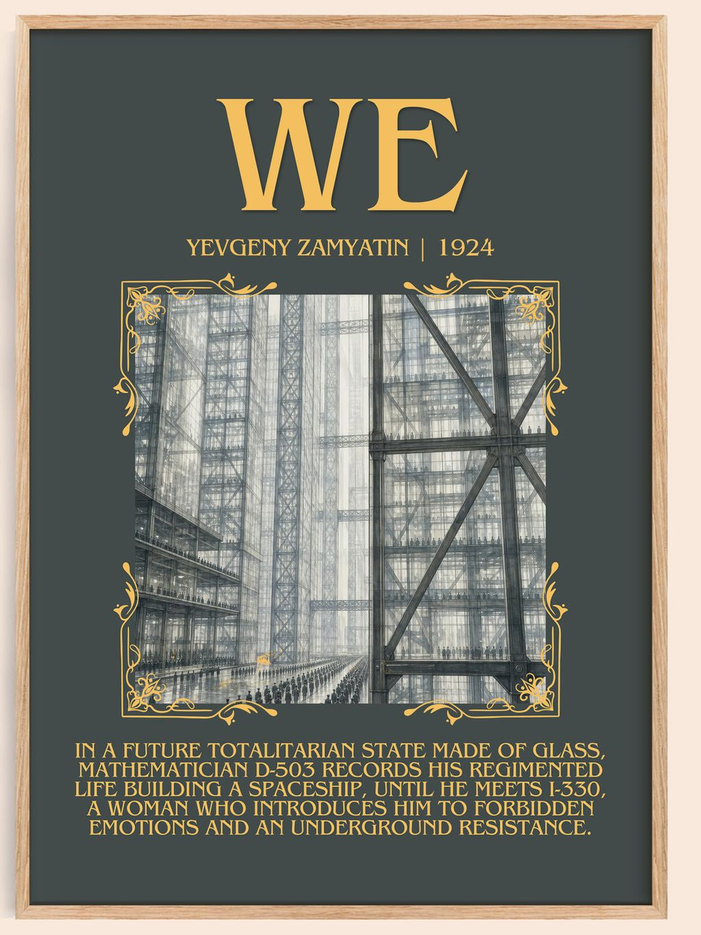 We Minimalist Book Poster by Yevgeny Zamyatin – book poster