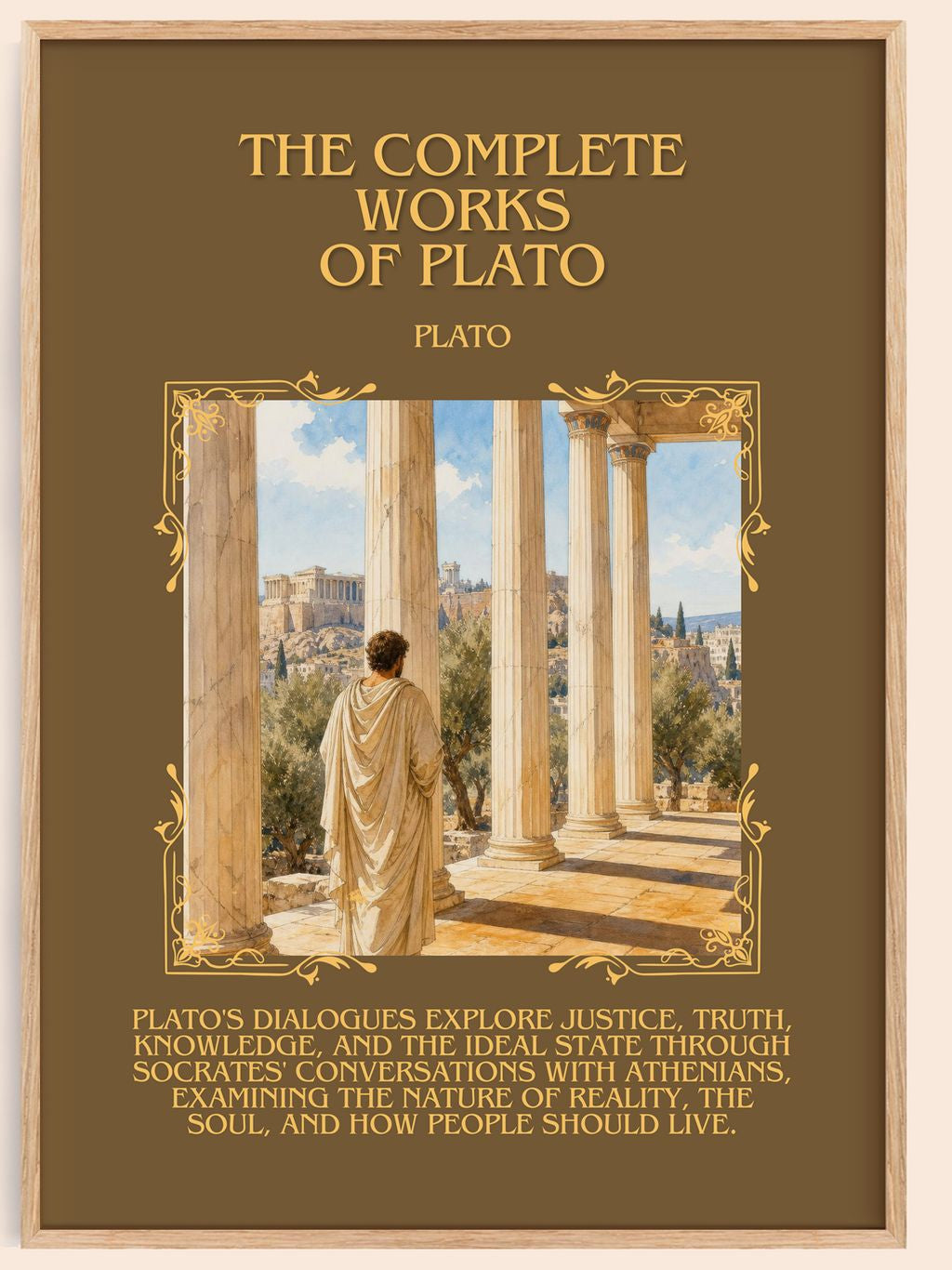 The Complete Works of Plato Minimalist Book Poster by Plato – book poster