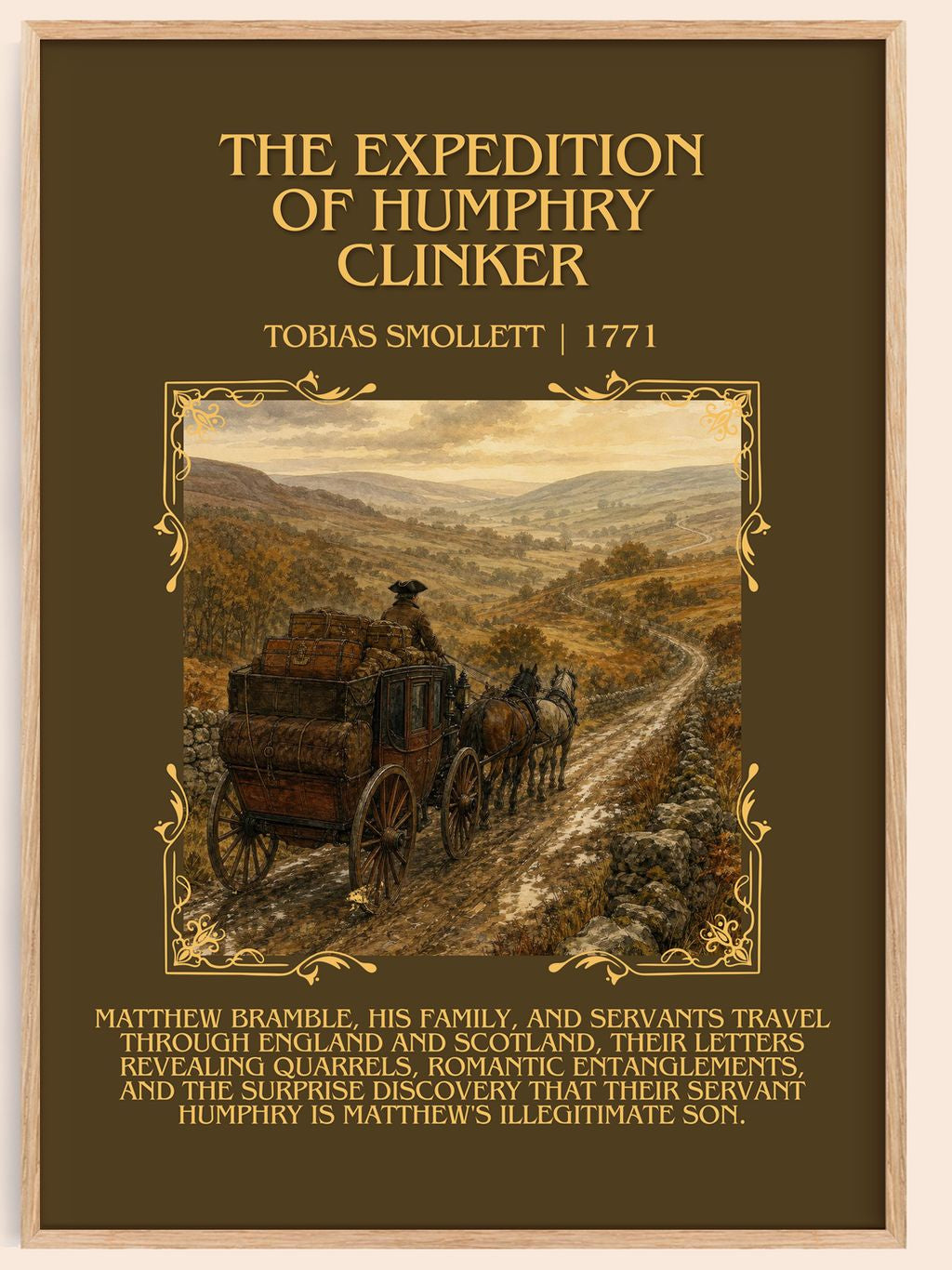 Expedition of Humphry Clinker Minimalist Book Poster by T. Smollett – book poster