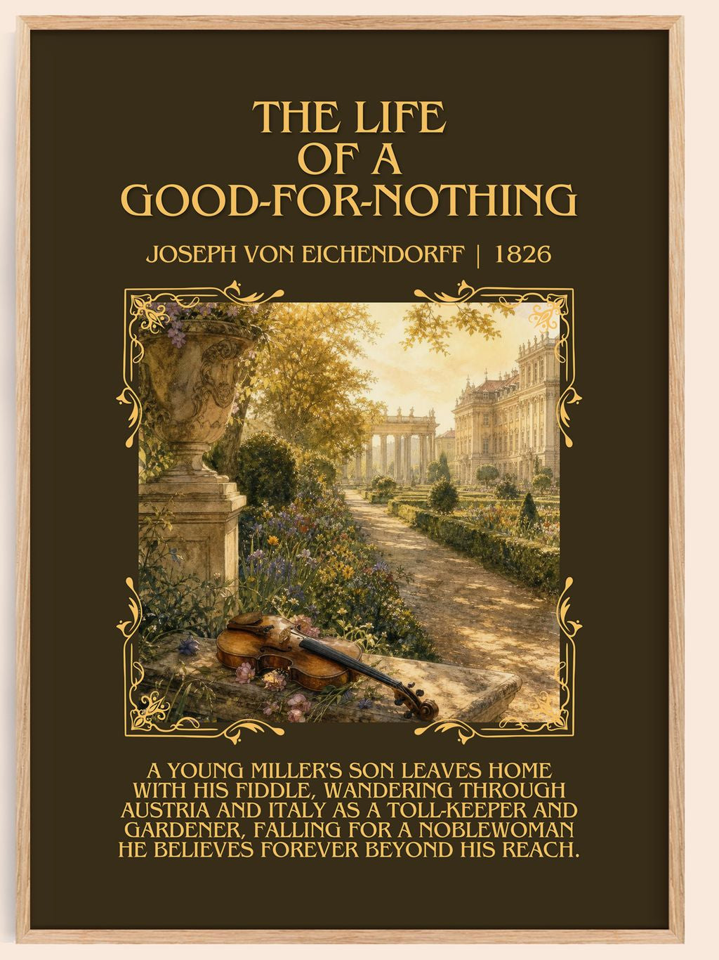 Life of a Good-For-Nothing Minimalist Book Poster by J. Eichendorff – book poster