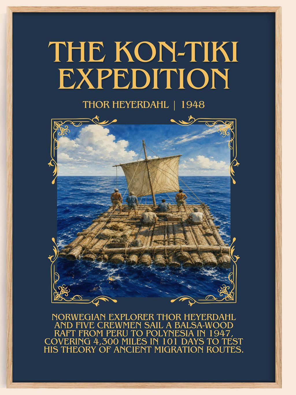 The Kon-Tiki Expedition Minimalist Book Poster by Thor Heyerdahl – book poster
