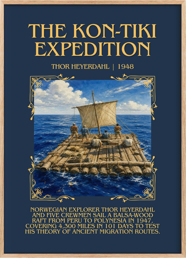 The Kon-Tiki Expedition Minimalist Book Poster by Thor Heyerdahl