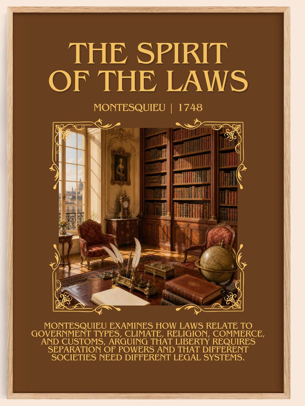 The Spirit Of The Laws Minimalist Book Poster by Montesquieu – book poster