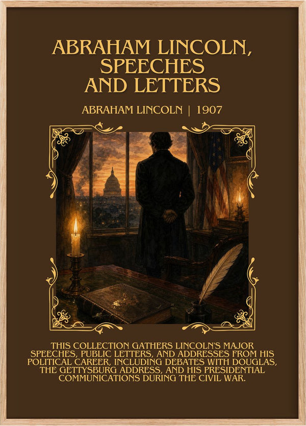 Abraham Lincoln, Speeches And Letters Minimalist Book Poster by Abraham Lincoln