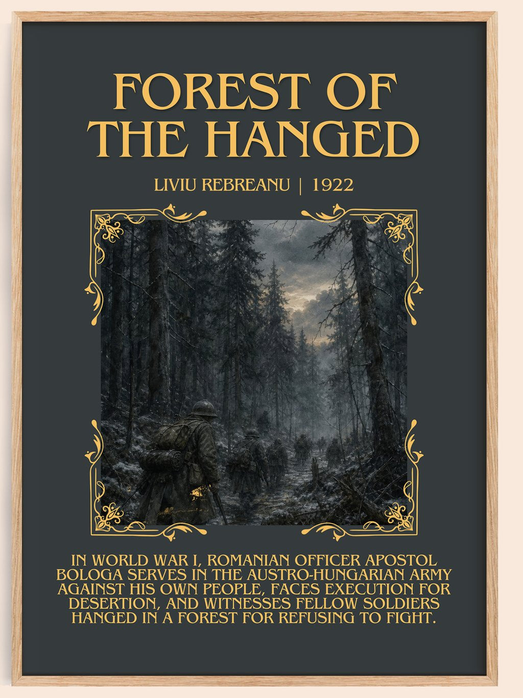 Forest of the Hanged Minimalist Book Poster by Liviu Rebreanu – book poster