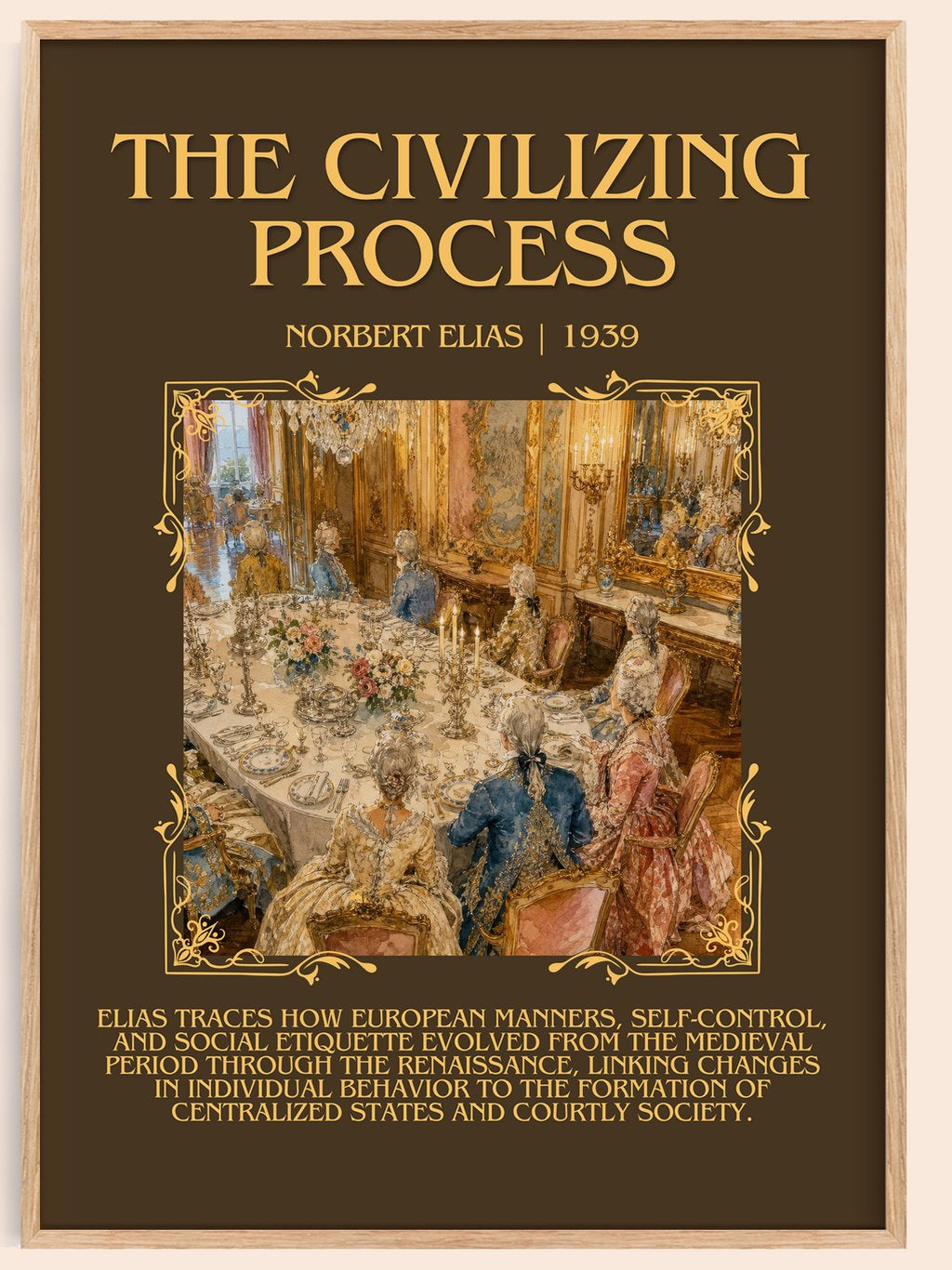 The Civilizing Process Minimalist Book Poster by Norbert Elias – book poster