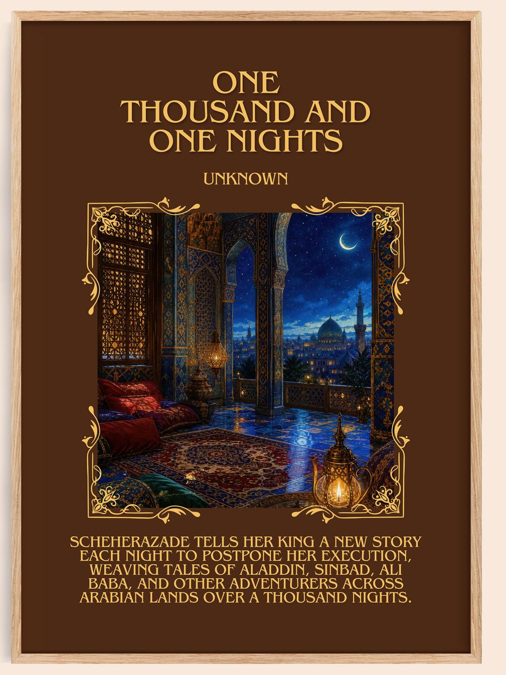 One Thousand and One Nights Minimalist Book Poster by Unknown – book poster