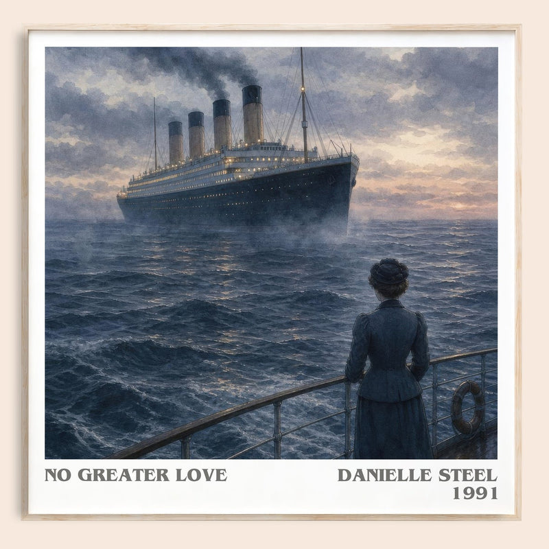 No Greater Love literary book poster by Danielle Steel – framed literary art print