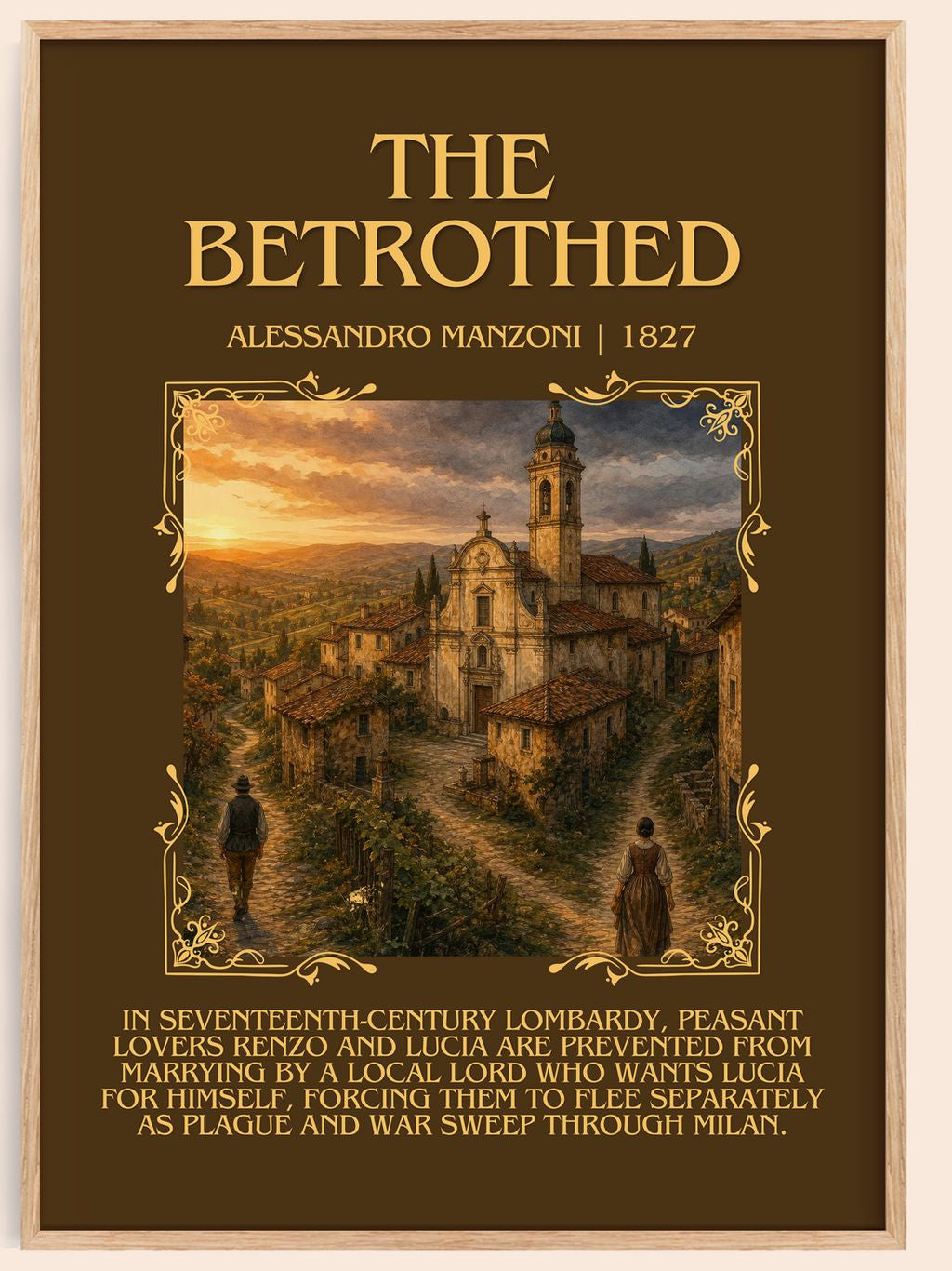 The Betrothed Minimalist Book Poster by Alessandro Manzoni – book poster