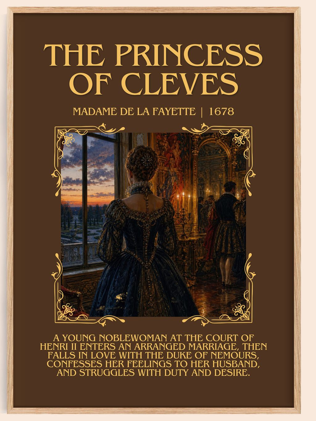 The Princess of Cleves Minimalist Book Poster by Madame de La Fayette – book poster