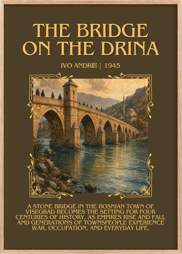 The Bridge on the Drina Minimalist Book Poster by Ivo Andrić
