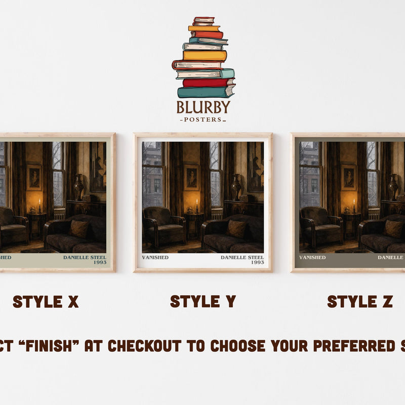 Vanished literary print in frame leaning in hallway – romance wall art