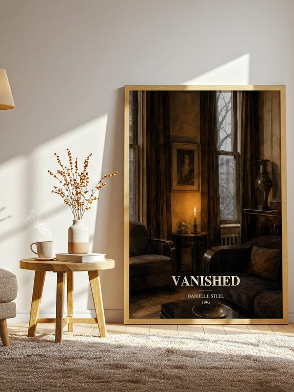 Vanished watercolour print in frame leaning in hallway – romance wall art