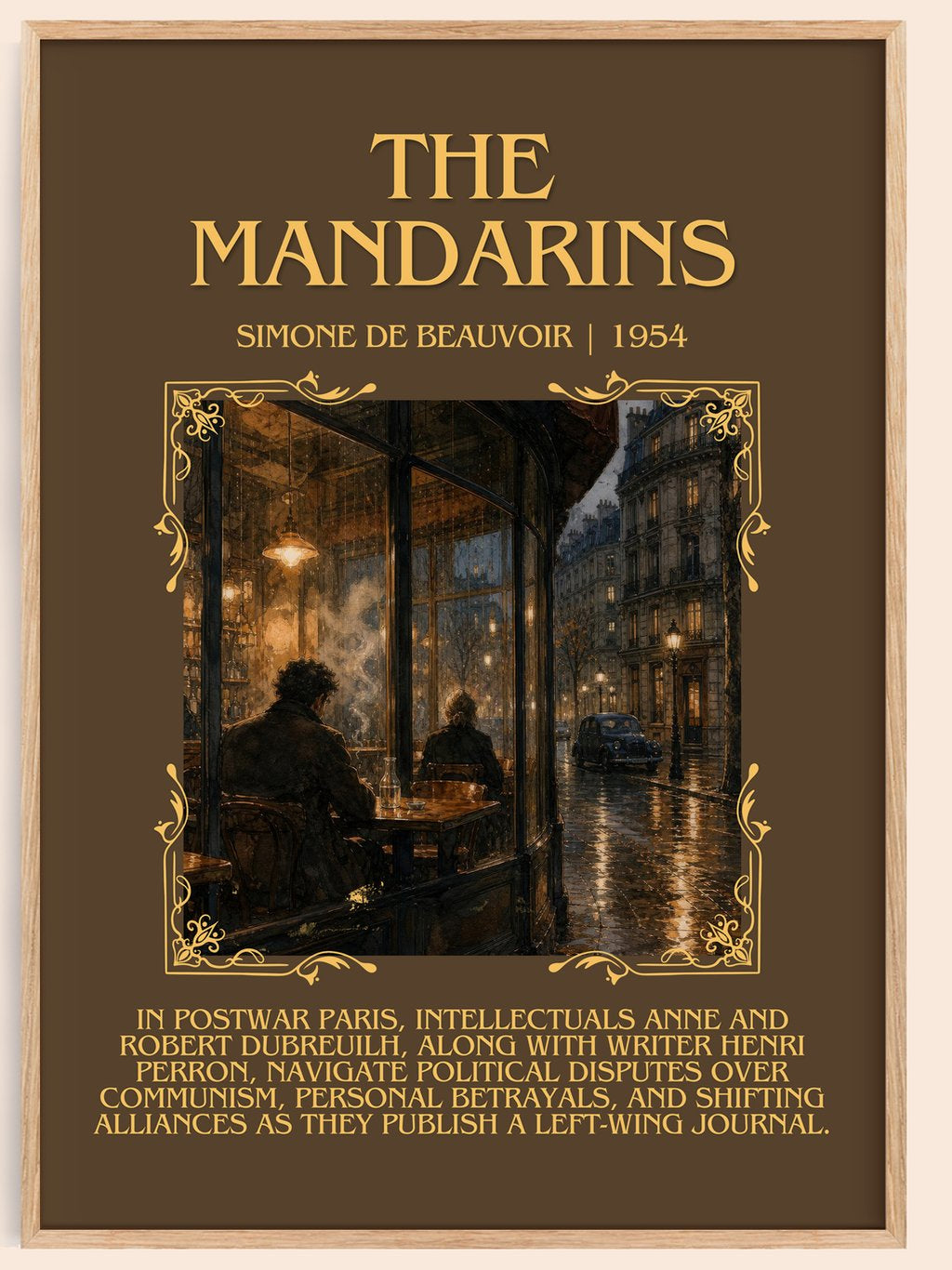 The Mandarins Minimalist Book Poster by Simone de Beauvoir – book poster