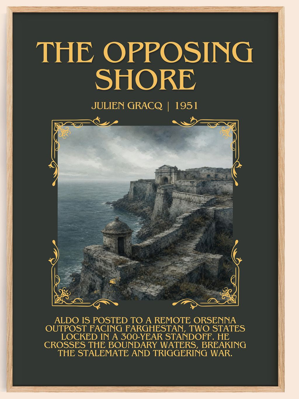 The Opposing Shore Minimalist Book Poster by Julien Gracq – book poster