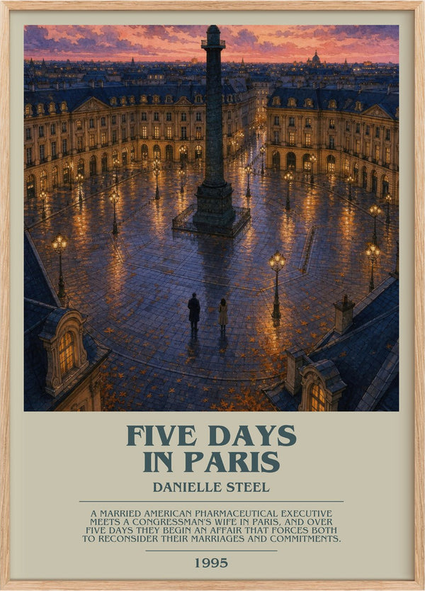 Five Days In Paris Bookish Wall Art by Danielle Steel