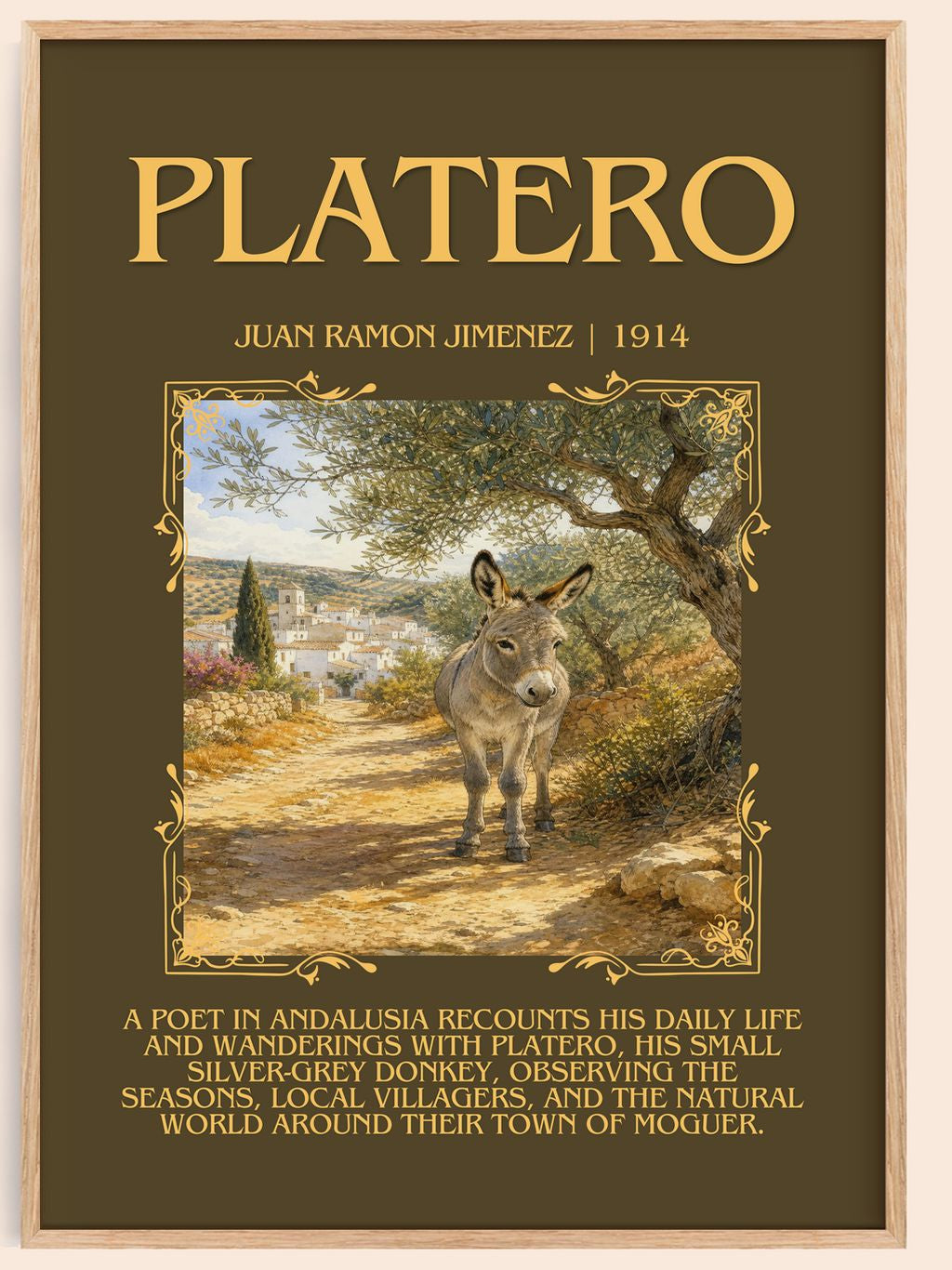 Platero Minimalist Book Poster by Juan Ramón Jiménez – book poster