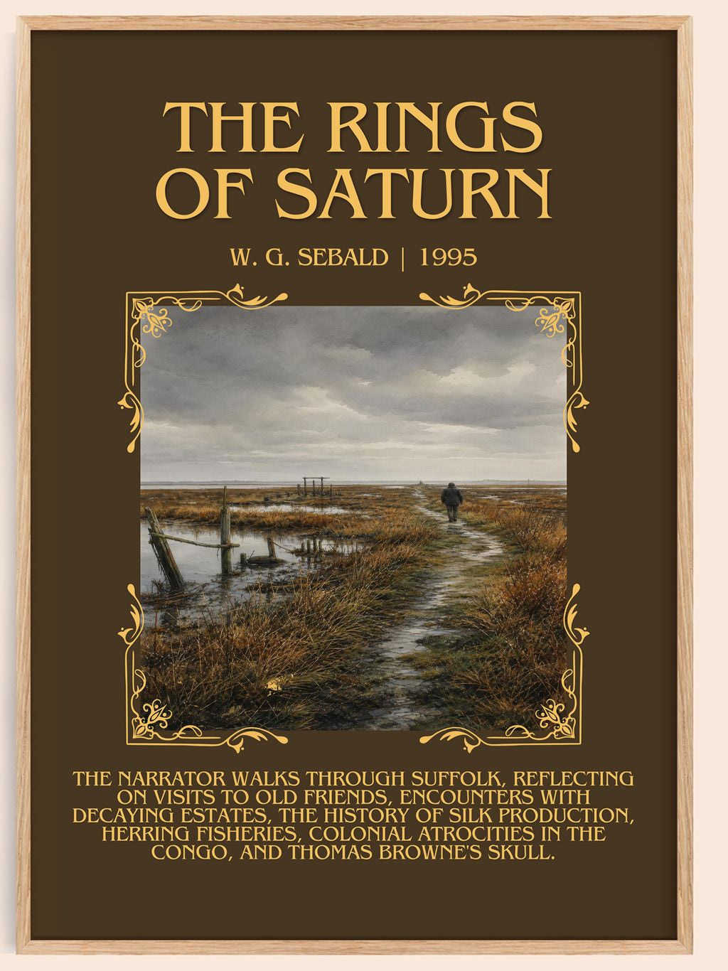 The Rings of Saturn Minimalist Book Poster by W. G. Sebald – book poster
