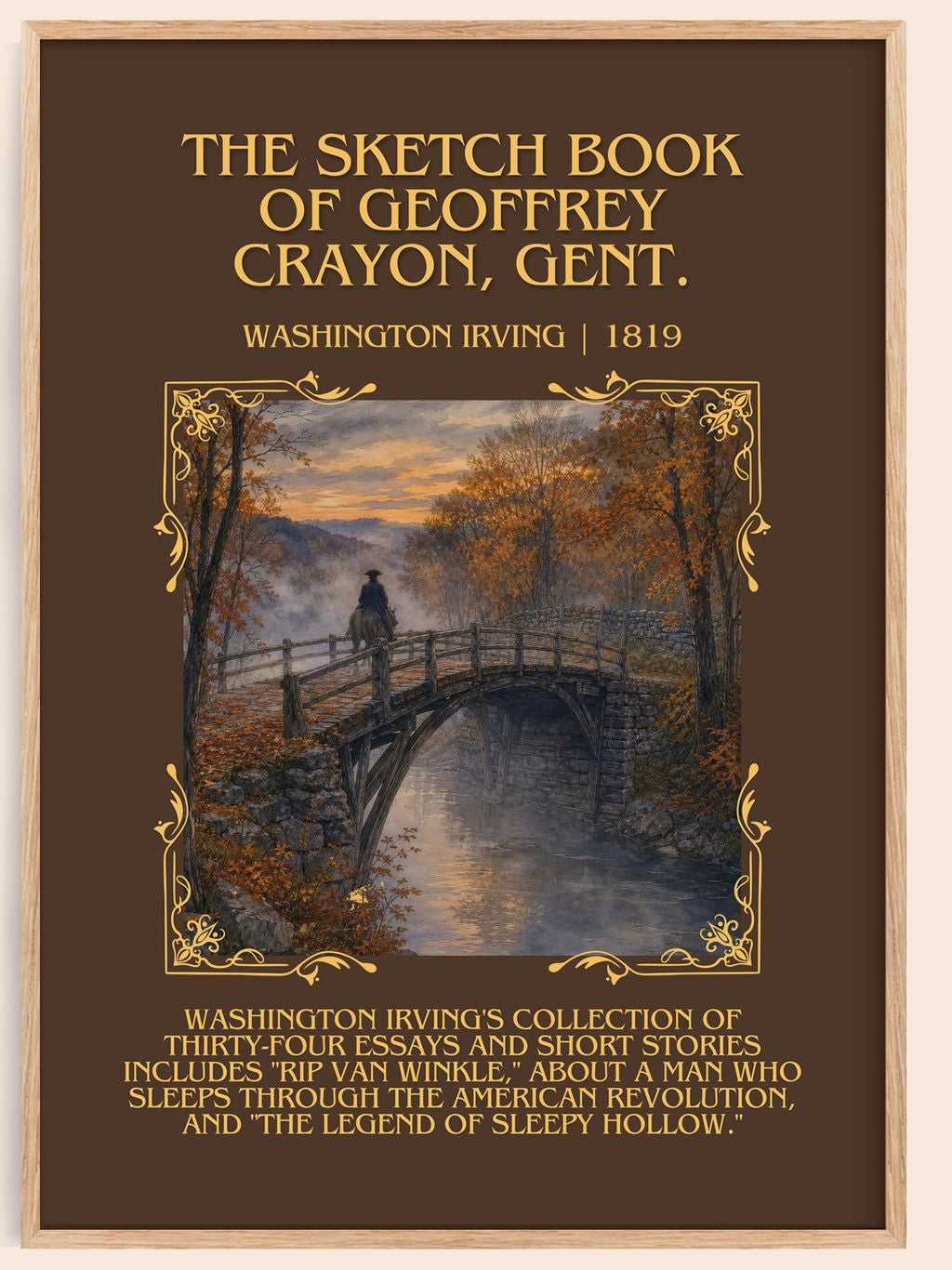 The Sketch Book Of Geoffrey Crayon, Gent. Minimalist Book Poster by Washington Irving – book poster