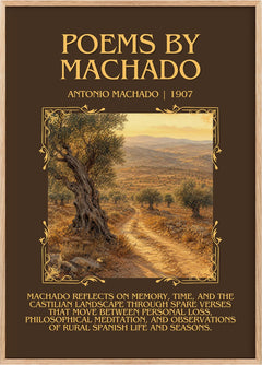 Poems by Machado Minimalist Book Poster by Antonio Machado