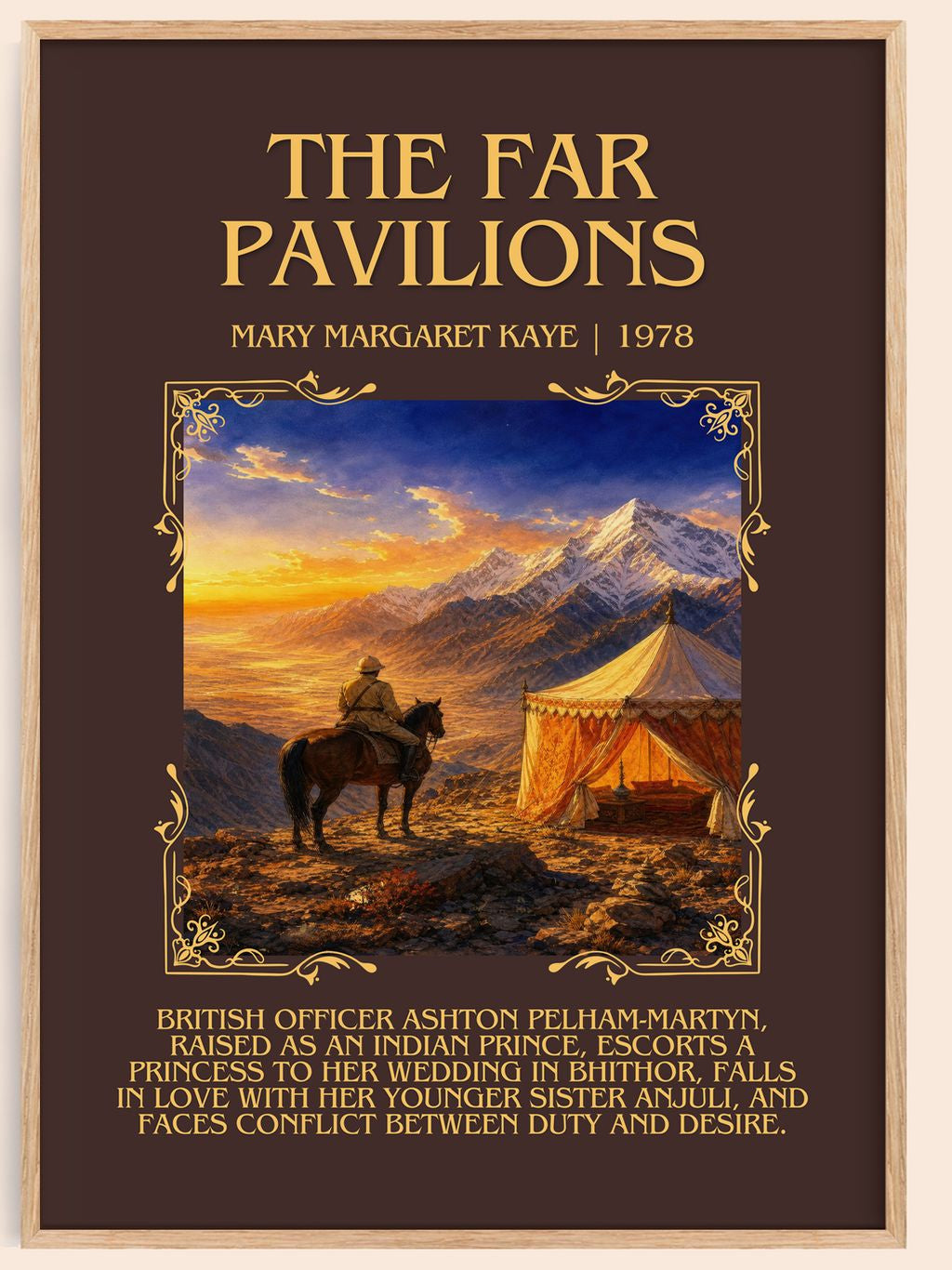 The Far Pavilions Minimalist Book Poster by Mary Margaret Kaye – book poster