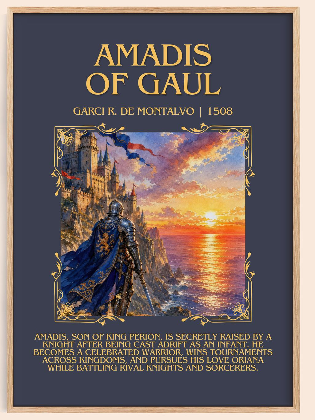 Amadis of Gaul Minimalist Book Poster by Garci R. de Montalvo – book poster