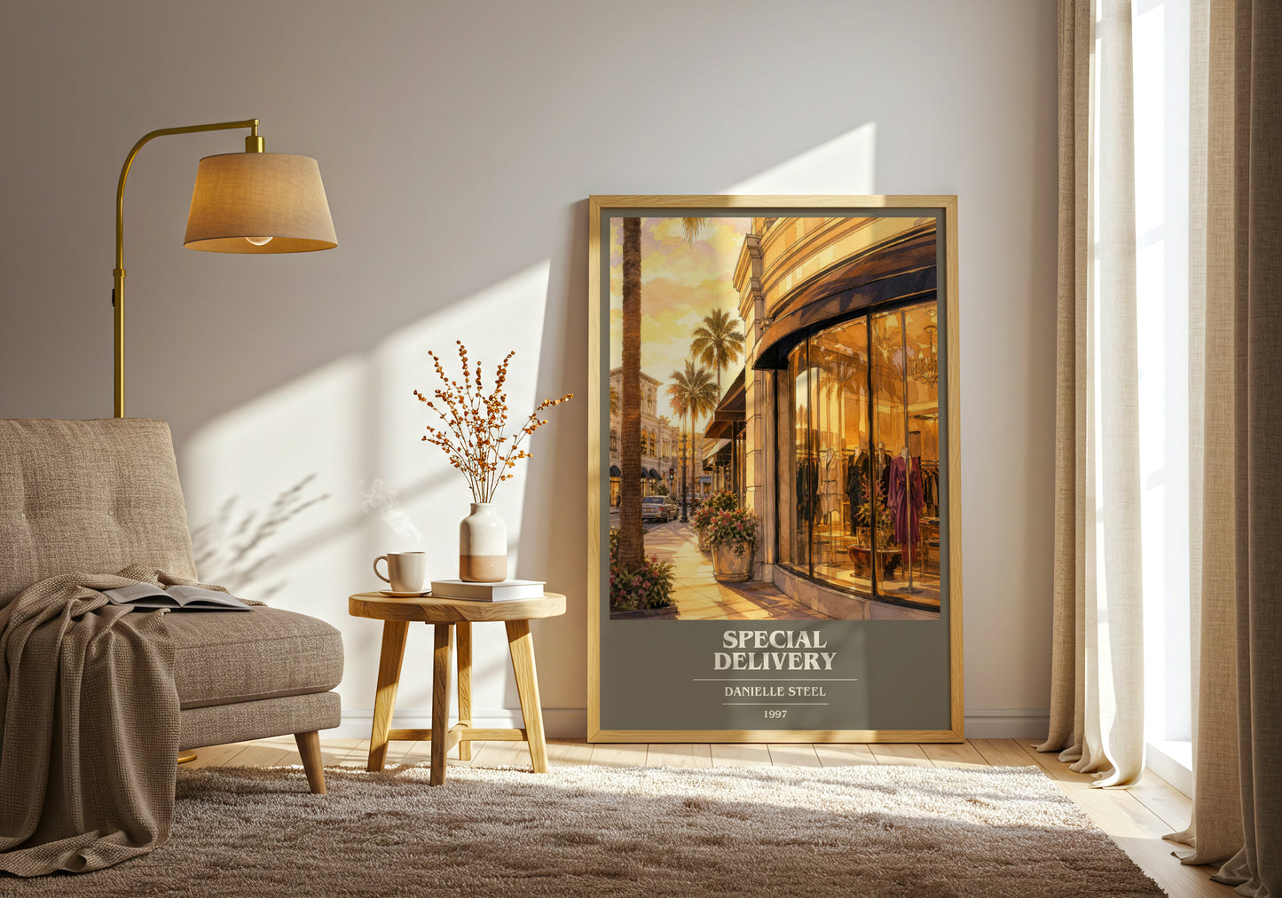 Special Delivery book cover print on bookshelf – Danielle Steel fan gift
