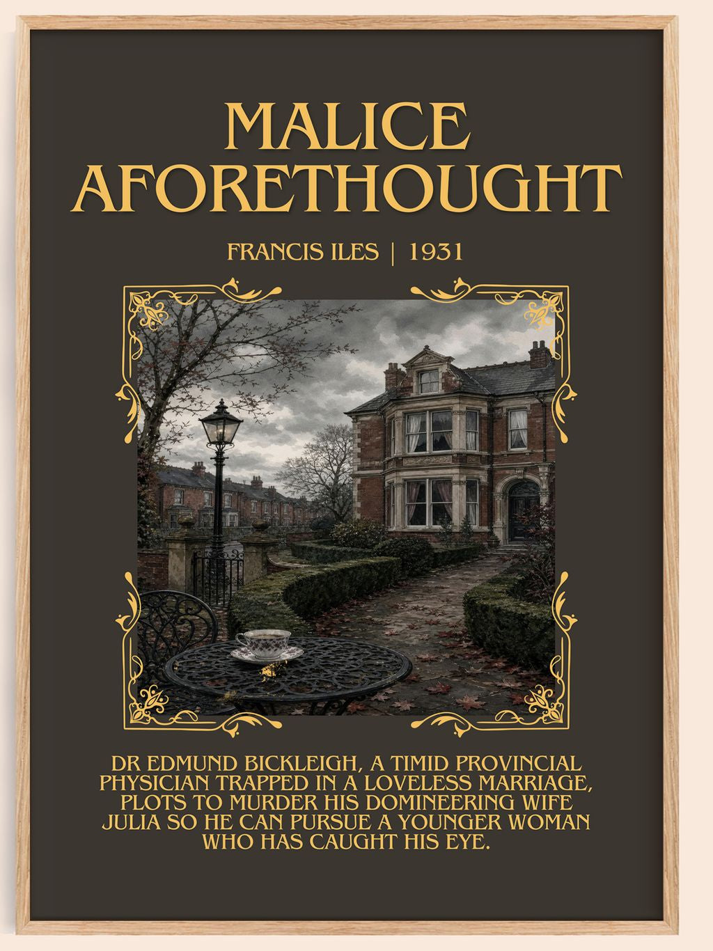 Malice Aforethought Minimalist Book Poster by Francis Iles – book poster