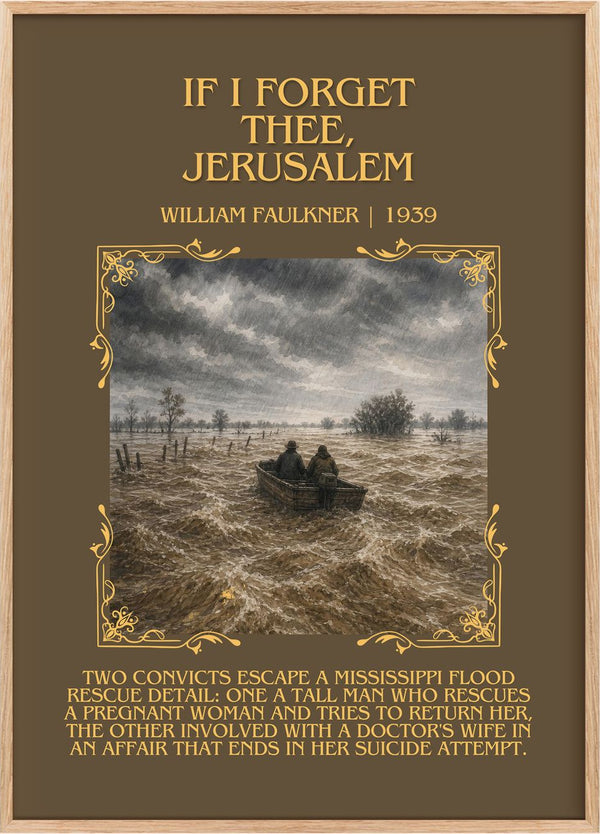 If I Forget Thee, Jerusalem Minimalist Book Poster by William Faulkner