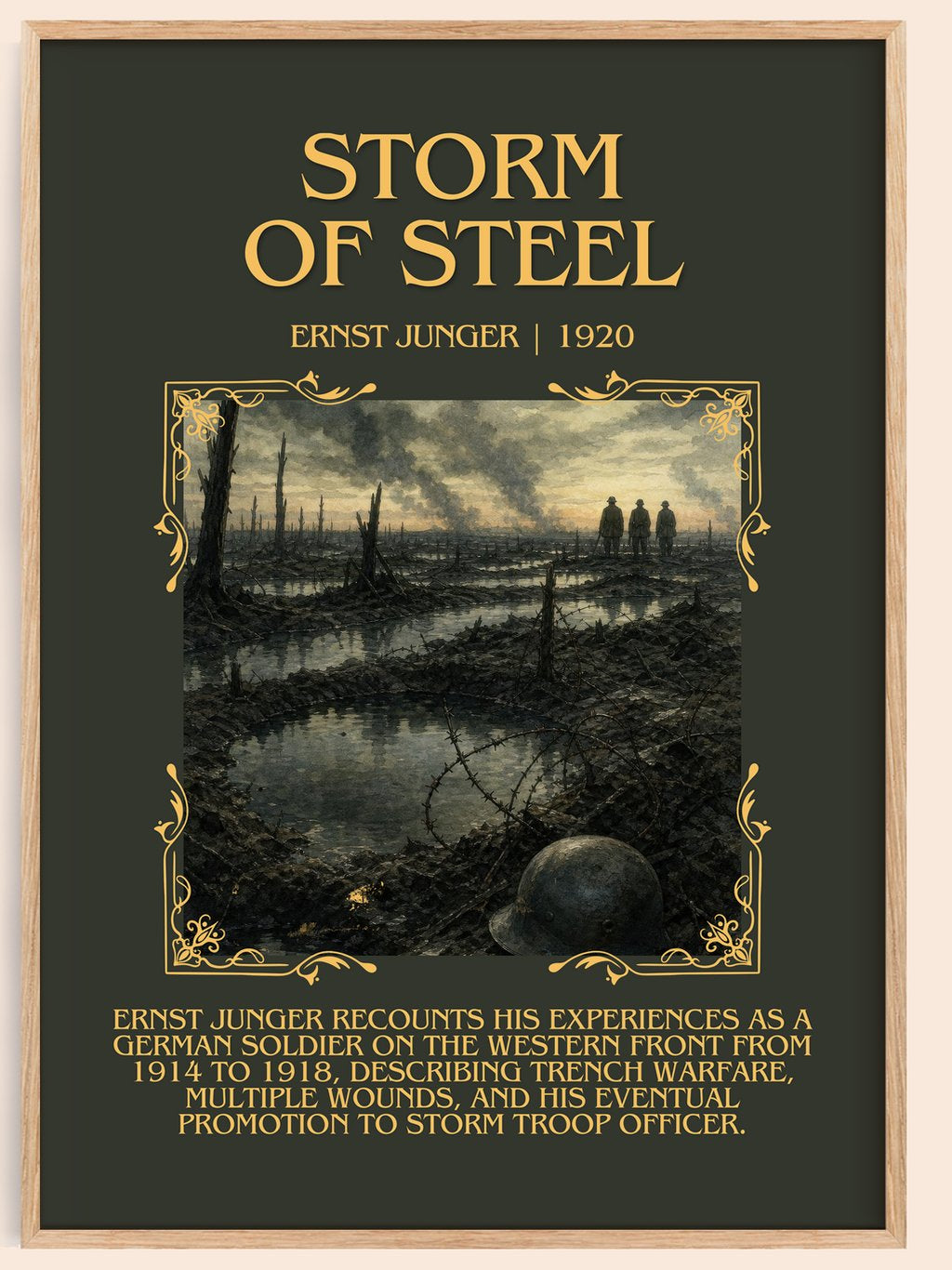 Storm of Steel Minimalist Book Poster by Ernst Jünger – book poster
