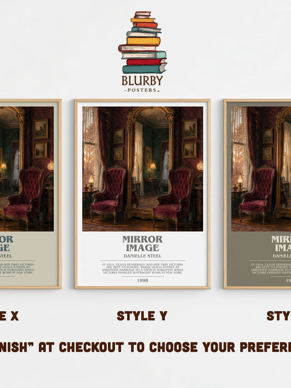 Mirror Image bookish print in frame leaning in hallway – historical fiction wall art
