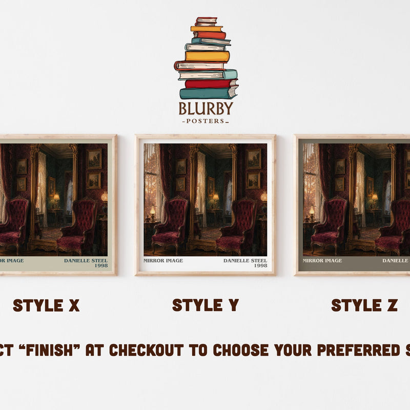 Mirror Image literary print in frame leaning in hallway – historical fiction wall art