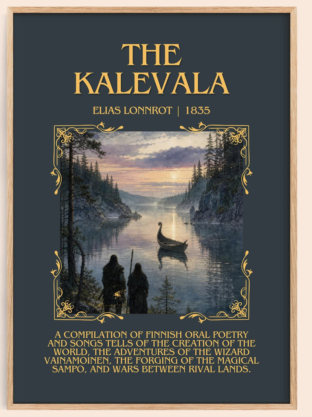 The Kalevala Minimalist Book Poster by Elias Lönnrot – book poster