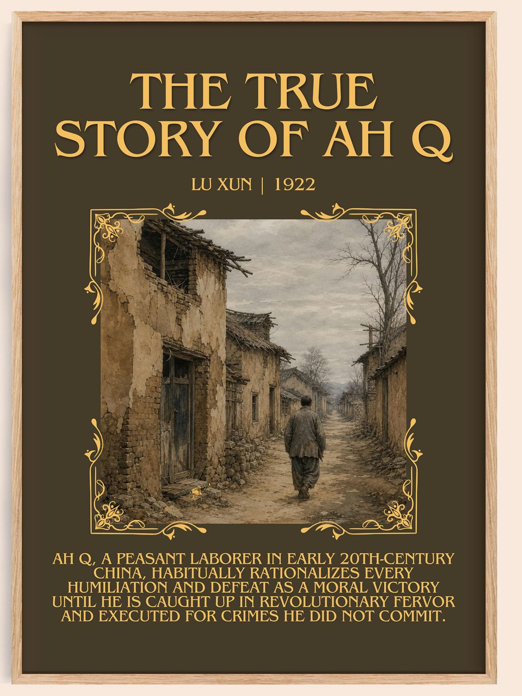 The True Story Of Ah Q Minimalist Book Poster by Lu Xun – book poster