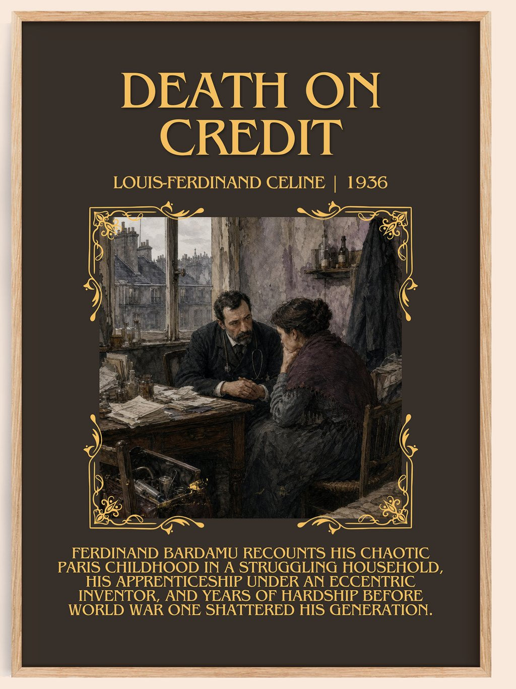 Death on Credit Minimalist Book Poster by Louis-Ferdinand Céline – book poster