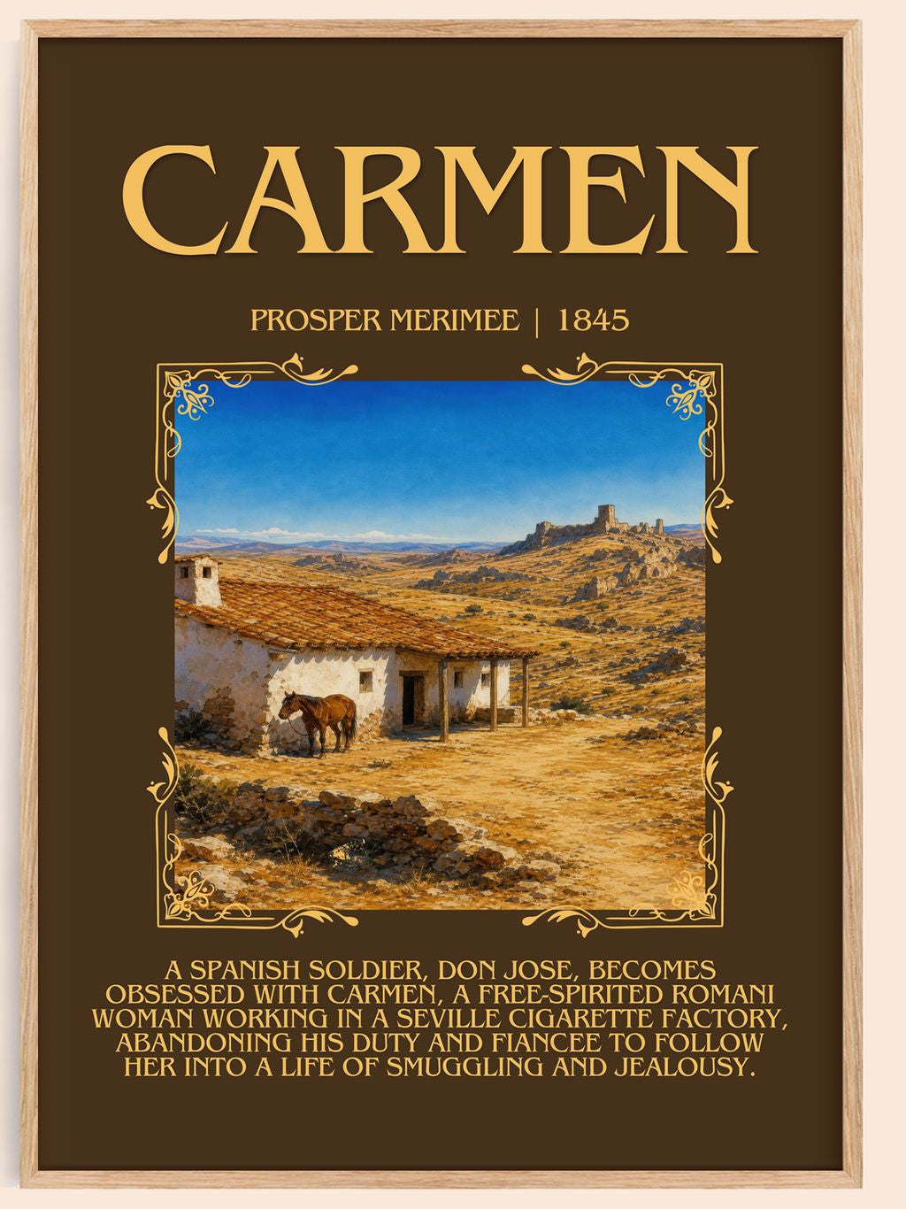 Carmen Minimalist Book Poster by Prosper Mérimée – book poster