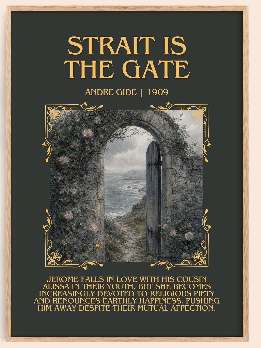 Strait is the Gate Minimalist Book Poster by André Gide – book poster